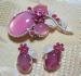 Pink and White Rhinestone and Enamel Set