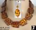 Necklace Set: Simulated Tortoise Shell Necklace Earrings Set