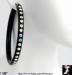 Black Plastic Aurora Borealis Rhinestone Hoop Earrings