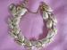 Signed White Frosted Enamel & Gold Tone Bracelet