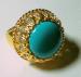 Sterling Vermeil and Turquoise Ring