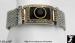 Mesh Bracelet: 2 Tone Black Enamel  Rhinestone Mesh Bracelet