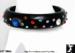 Bangle: Black Plastic Multicolor Rhinestone Bangle Bracelet
