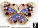 Butterfly Pin: Rhinestone Butterfly Brooch Pin Lavender