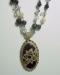 Unusual Black and Crystal Pendant Necklace