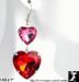 Heart Earrings: Pink Red Rhinestone Heart Earrings