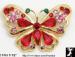 Butterfly Pin: Rhinestone Butterfly Brooch Pin Pink Red