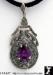 Marcasite Pendant: Sterling Marcasite Amethyst CZ Pendant