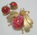 Fancy Bee Brooch With Matching Earrings