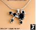 Poodle Pendant Necklace: Cubic Zirconia Poodle Necklace Blk