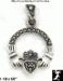 Claddagh Pendant: Marcasite Sterling Silver Claddagh Pendant