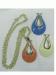 Sarah Coventry 3 Color Changeable Drop Gold Tone Pendant
