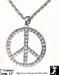 Peace Sign Necklace: Large Rhinestone Peace Sign Necklace