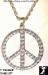 Peace Sign Necklace: Large Gold Tone Peace Sign Necklace