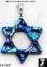 Star of David: Dichroic Glass Star of David Pendant Blues