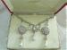 Sparkling Rhinestone & Faux Pearl Necklace & Earrings Set