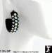 Earrings: Black Plastic AB Clear Rhinestone Hoop Earrings