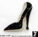 High Heel Shoe Pin: Black Rhinestone High Heel Shoe Pin