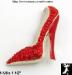 High Heel Shoe Pin: Red Rhinestone High Heel Shoe Pin