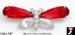 Butterfly Pin: Red Rhinestone Butterfly Pin Brooch Stylized