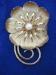 Vintage Cultured Pearl Pink Gold Tone Flower Brooch Pin