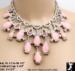 Huge Rhinestone Necklace Set: Sim. Pink Opal Necklace Set