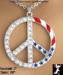 Peace Sign Necklace: Large Patriotic Peace Sign Necklace