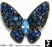 Buttterfly Pin: Blue Rhinestone Butterfly Pin Brooch Jewelry