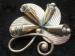 Unique Stylized Shamrock/Flower Signed Copper Pin/Brooch