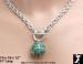 Shamrock Necklace: Rhinestone Shamrock Charm Toggle Necklace