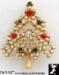 Christmas Tree Pin: Sim. Pearl Rhinestone Christmas Tree Pin