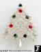 Christmas Tree Pin: Simulated Pearl Christmas Tree Pin