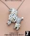Poodle Pendant Necklace: AB Rhinestone Poodle Necklace