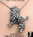 Poodle Pendant Necklace: Hematite Rhinestone Poodle Necklace