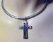 Taxco Mexico Enamel Cross Sterling Necklace