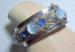 Silvertone Hinged Cuff Bracelet - Blue Rhinestones