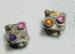 Vintage Signed Zinc, Silver and Gold Cuff/Collar Buttons