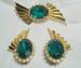 Vintage Retro Brooch and Earrings - Rhinestones