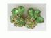 Vintage Green Frosted Floral Rhinestone Clip on Earrings