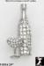 Champagne Pin: Rhinestone Champagne Bottle & Glass Pin