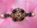 Signed Florenza Enamel Black Rhinestone & Pearl Pin/Brooch