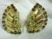 Signed Hobe’ Topaz-Clear-Peridot Rhinestone Earrings
