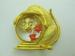 Signed JJ Cat in Fish Bowl Gold Tone Brooch/Pin