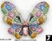 Butterfly Pin: Huge Pastel Rhinestone Butterfly Brooch Pin