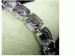 Signed Silver Tone & Purple Emerald Cut Rhinestone Bracelet