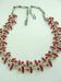 Vintage Red Bead & Enamel & Silver Tone Necklace