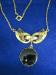 Vintage Fine Gold Filled & Onyx Art Deco Style Necklace