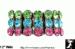 Stretch Ring: 3 Row Rhinestone Stretch Ring Aqua Mint Pink