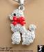 Poodle Necklace: Rhinestone Poodle Pendant Necklace Red Bow