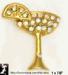 Cocktail Pin: Aurora Borealis Rhinestone Cocktail Drink Pin